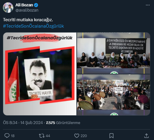 DEM Partili Mersin Milletvekili Ali Bozan'dan skandal Öcalan çağrısı