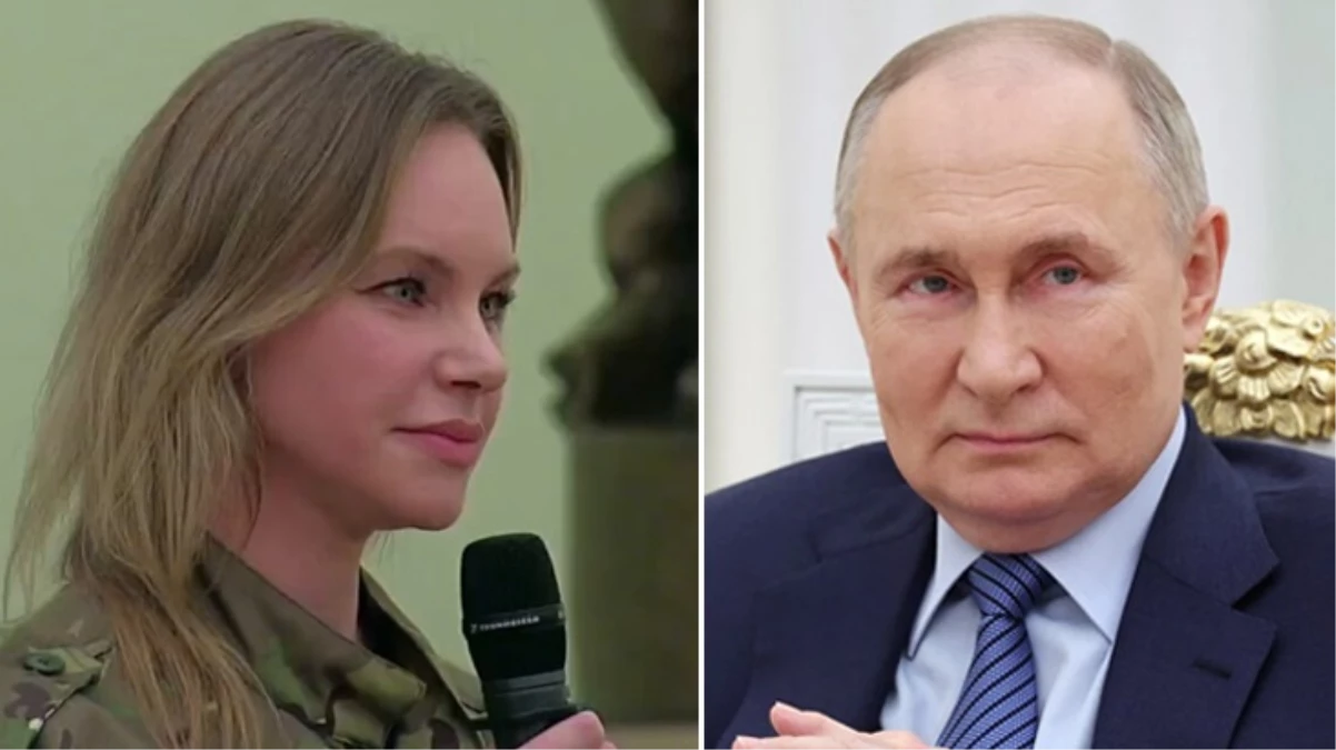 Rus lider Putin'in, askeri üniformalı kadına iltifatı gülümsetti
