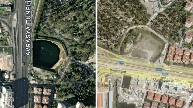 İstanbul'un göbeğindeki su birikintisi Google'ı bile şaşırttı! Haritada göl olarak gösterildi