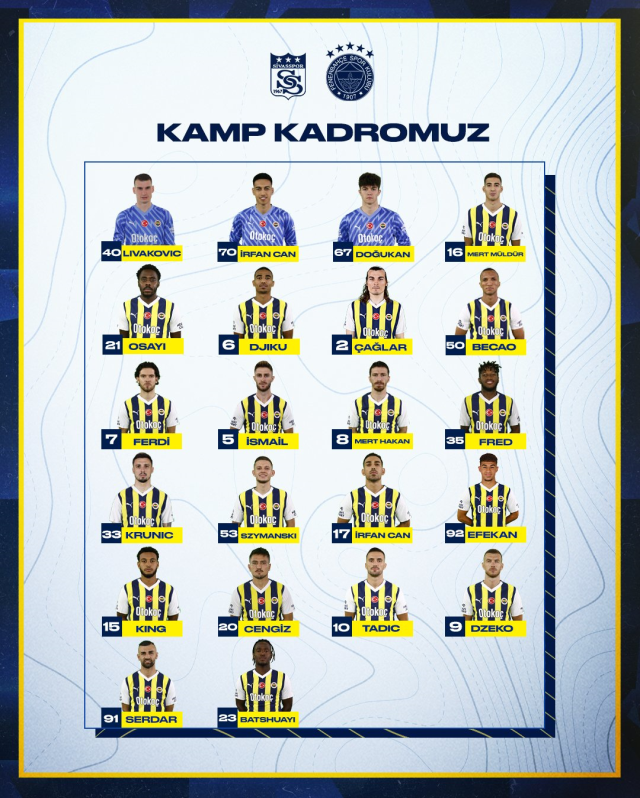 Fenerbahçe'nin Sivasspor maçı kamp kadrosu açıklandı